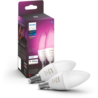 Ampoule LED connectée E14 White&Color Ambiance Flamme pack 2 PHILIPS HUE