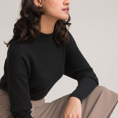 Пуловер с круглым вырезом из трикотажа меланж с кашемиром LA REDOUTE COLLECTIONS
