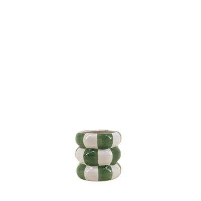 Cache pot en céramique à damiers, H10cm ORNAMI