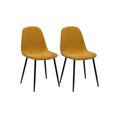 Chaises avec pieds en métal et assises en tissu (lot de 2) - ZELIE HELLIN, DEPUIS 1862