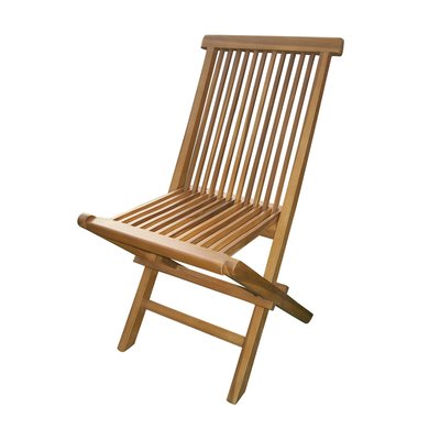 Lot de 2 chaises pliantes en teck Lombok CEMONJARDIN