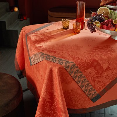 Petit Carré déco en Coton, FORÊT ENCHANTÉE LE JACQUARD FRANCAIS