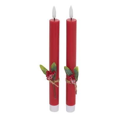 Lot de 2 bougies LED Lupa bâton rouge ATMOSPHERA