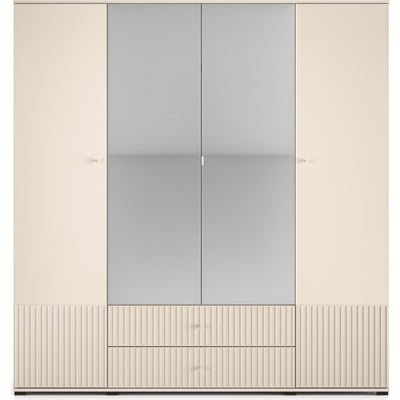 Armoire CALETTO à miroir et portes rainurées RECOLLECTION