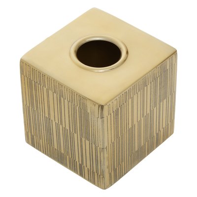 Etched Line Gold Finish Tissue Box SO'HOME