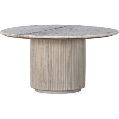 Table basse ronde en bois et marbre RECOLLECTION