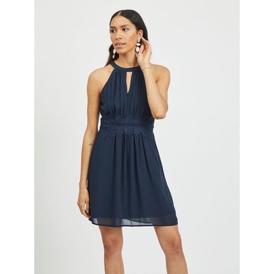 Vestido corto sin mangas con cintura bordada VILA