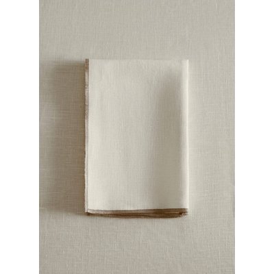 Serviettes de table 100 % lin overlock contraste MANGO HOME