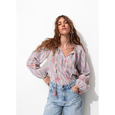 Blouse rayée brodée PROMOD