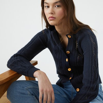 Gilet femme bleu marine coton La Redoute