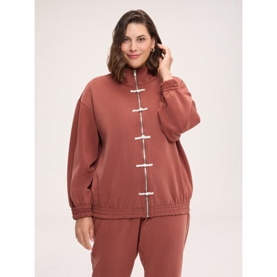 Sweat-shirt à fermeture éclair et à brandebourgs FIORELLA RUBINO