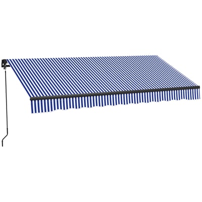 Auvent pare-soleil Polyester Bleu et blanc OUTSUNNY
