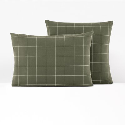 Kussensloop in flanel, Charlie kaki LA REDOUTE INTERIEURS