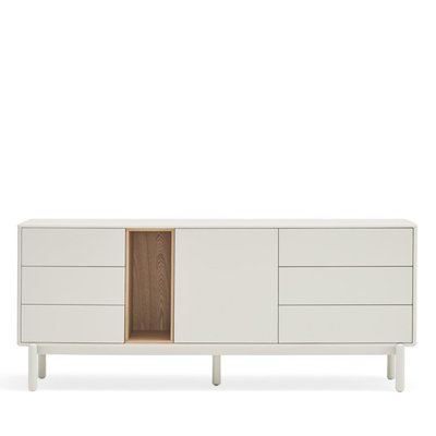 Buffet 1 porte 6 tiroirs en bois L180cm - CORVO TEULAT