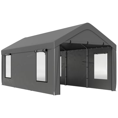 Abri pour voiture PE Gris foncé OUTSUNNY