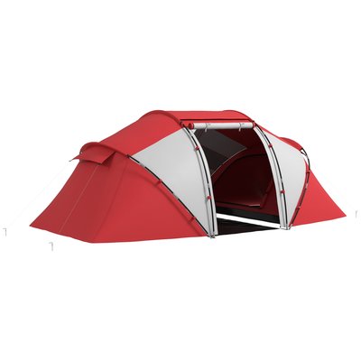 Tente de camping familiale 4-6 personnes 2 cabines fenêtre grande porte OUTSUNNY