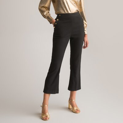 Recycled Cropped Flared Trousers, Length 25.5" ANNE WEYBURN