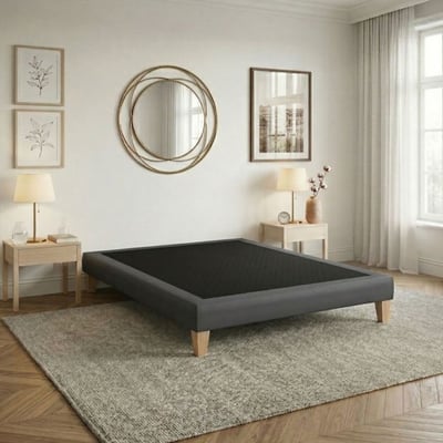 Sommier déco tapissier recouvert 15cm SOMEO