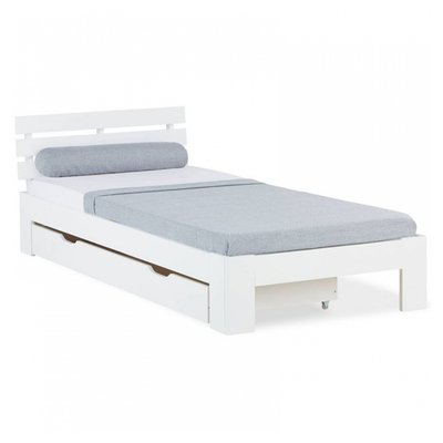 Lit simple 90x200 avec tiroir et Sommier HOMESTYLE4U