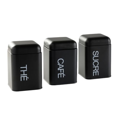 Lot de 3 boîtes de rangement métal KITCHEN UTILITY