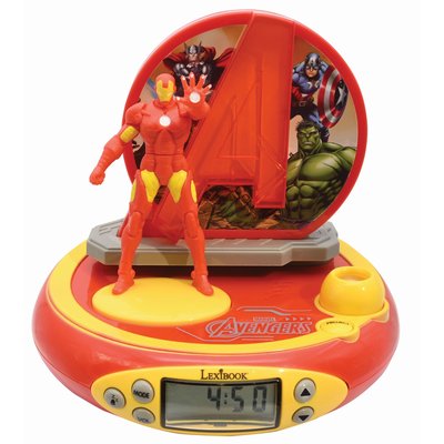 Réveil Projecteur Avengers avec Iron Man en 3D LEXIBOOK