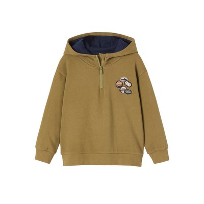Sweat capuche montante animation badges VERTBAUDET