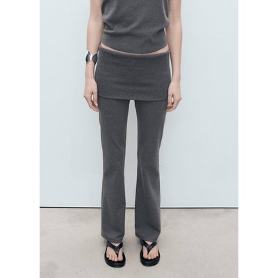 Pantalon évasé taille retournée MANGO