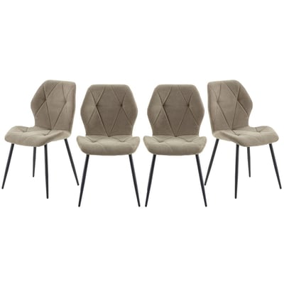Lot de 4 chaises en tissu avec pieds en métal noir L47,5 cm - LUNA CALICOSY