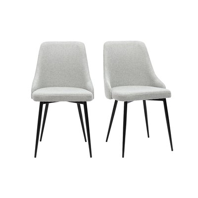 Chaises design en tissu effet velours texturé terre brûlée et métal noir (lot de 2) CULT MILIBOO
