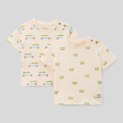 Lot de 2 t-shirts manches courtes imprimés en coton BIO GOTS BOUT'CHOU