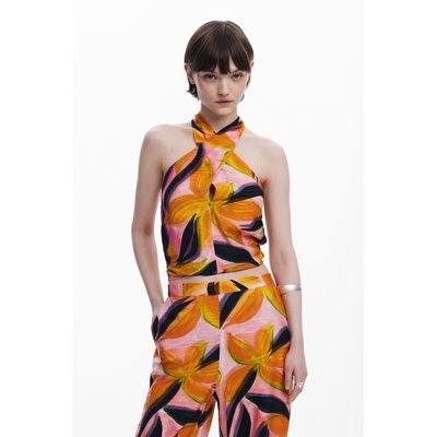 T-shirt à fleurs croisées DESIGUAL
