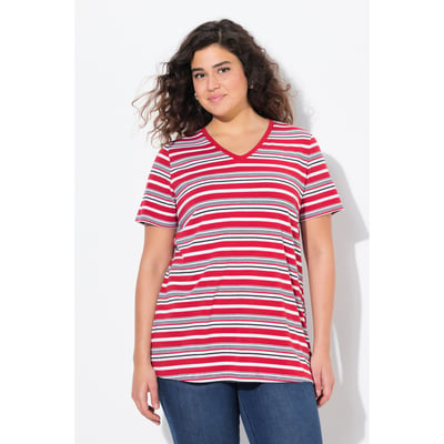 T-shirt rayé. Manches courtes et ULLA POPKEN