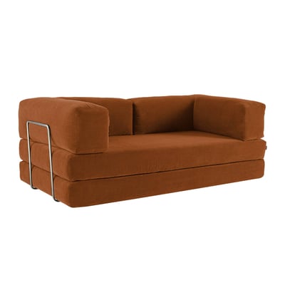 Canapé vintage convertible 3 places velours côtelé et armature chromée SEVENTIES SWEEEK