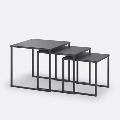 Set van 3 geneste salontafels in staal, Miva LA REDOUTE INTERIEURS