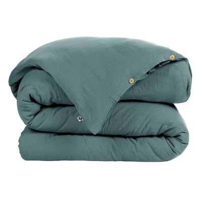 Housse de couette Double Gaze Coton Gaia Safran 260x240cm EDEN