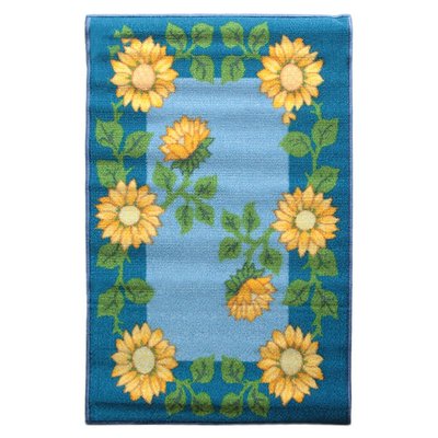 Tapis de cuisine antidérapant tournesol  et  BIO LINE THE DECO FACTORY
