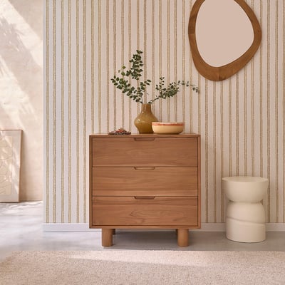 Commode en teck massif 80 cm 3 tiroirs  GUSTAVE BERAH GETAH