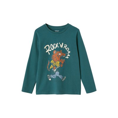 T-shirt fun motif chat manches longues VERTBAUDET