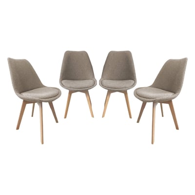 Chaise scandinave bois de hêtre et bouclette texturée (lot de 4) NILS SWEEEK