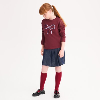 Long Sleeve T-Shirt with Bow Print LA REDOUTE COLLECTIONS