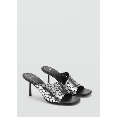 Sandales talon ornements métalliques MANGO
