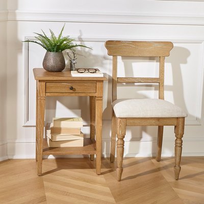 Lot de 2 chaises en chêne et lin premium SARAH ROBIN DES BOIS