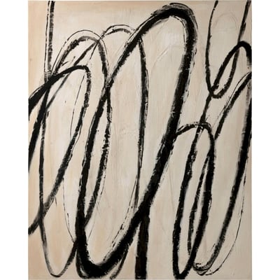 Tableau abstrait anneaux sur toile et pin RECOLLECTION