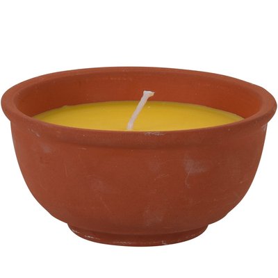 Bougie citronnelle avec pot en terre cuite - 13x13x6.5cm WADIGA