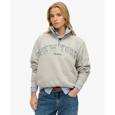 Sweatshirt Demi-Zip Athletic Essentials Appliqué SUPERDRY