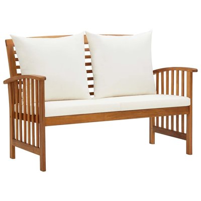 Banc en acacia avec coussins HOME MAISON