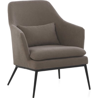 Fauteuil tapissé  avec coussin et pieds métal élégants RECOLLECTION