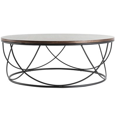 Table basse ronde en bois et métal D80 cm LACE MILIBOO