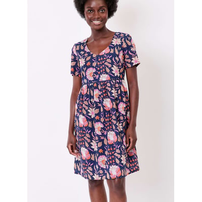 Robe imprimée évasée coton bio doublé SIWAN LA FIANCÉE