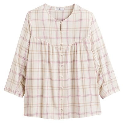 Camisa larga, gola redonda, aos quadrados LA REDOUTE COLLECTIONS